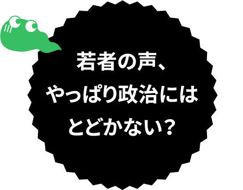 若者の声、やっぱり政治にはとどかない？